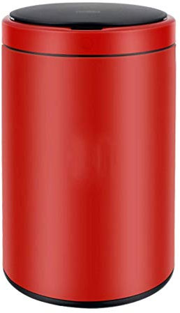 CULPRT Poubelle Intelligente Imperméable Can 12L Induction Corbelle Domestique Peut Avec Le Couvercle Simple Poubelle Automatique Peut Pour La Cuisine de Salle Den Salle Den, Facile À Nettoyer/Rouge