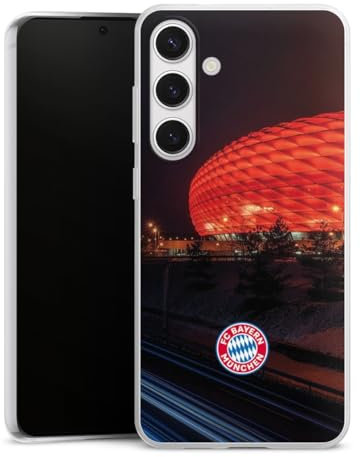 Slim Case kompatibel mit Samsung Galaxy S 24 + Silikon Handyhülle transparent Hülle extra dünn FC Bayern München FCB Stadion