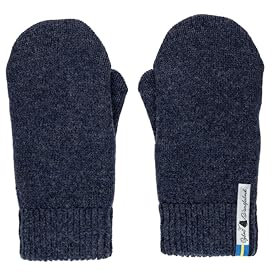 ÖJBRO VANTFABRIK Karg Hyppeln Fäustlinge 4 Lagen marineblau Gr. M 100% Merinowolle Handschuhe Strick warm weich - Hergestellt in Schweden