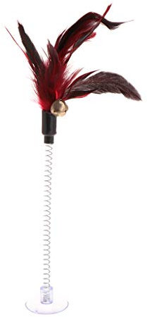 YIGZYCN Pour jouets à ressort à plumes avec ventouse pour animal de compagnie - Jouet amusant et interactif - Panier pour chiens