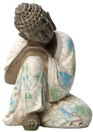 Ronyme Buddha-Statue, dekorative Skulptur, Kunstharz, kleine Buddha-Figur, Schreibtisch-Ornament für Balkon, Garten, Eingangsregal, Innenhof, Schlafender Buddha