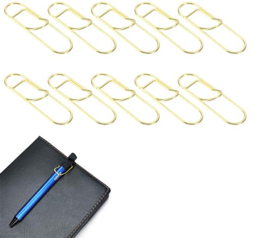 RDNKVB 10Pcs Clip per Penna, Portapenne con Graffetta, Metallo Portapenne per Agenda, Calendari, Taccuino, Semplice in Metallo, Graffette Ufficio Penna, Clip per Penna da Tasca, Porta Penne
