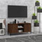 Pxznbe Mesa para TV de roble marrón, 103,5 x 35 x 50 cm, aglomerado para la habitación, mueble para TV con 2 estantes y 2 compartimentos, estilo industrial, soporte para TV o salón con cuatro patas de