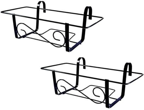 VIRSUS 2 Balconiere in Metallo di colore Nero, Fioriera Portavaso in Ferro Verniciato per Fiori e Piante, Supporto da Appendere a Finestre e Balconi, Made in Italy, Portata 15 kg -084 (40 cm)