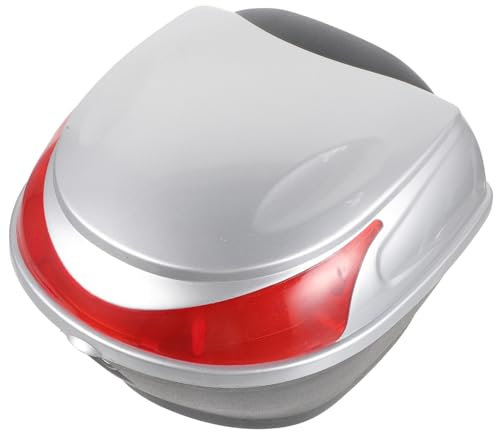 SOLUSTRE Kofferraum Elektrofahrzeug Kofferraum Silber Heckkoffer Aufbewahrungsschuppen Hartschalen Motorradkoffer Topcase Roller Kofferraum