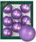 Krebs Glas Lauscha - Weihnachtsdekoration/Christbaumschmuck aus Glas - Unifarbende Kugeln Amethyst-Samt - Menge: 8 Stück - Farbe: Satin-Violett - Größe: ca. 7 cm