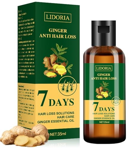 Lidoria Ingwer Anti-Haarausfall-7-Tage-Öl, Lidoria-Haarwachstumsöl, ätherisches Lidoria-Öl, Lidoria-Haaröl, natürliches Ingwer-Haarwachstumsserum, repariert geschädigtes Haar für kräftigeres (1Pcs)