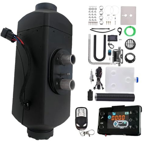 MegLob Réfonce Diesel 2KW, Chauffage De Stationnement À Air Diesel Portable avec Moniteur À Distance Et LCD, Radiateurs Diesel Parking avec Chauffage Rapide,24v