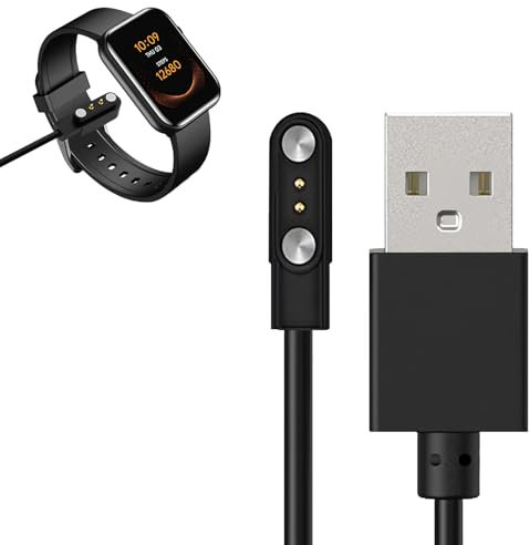 Magnetic Smart Watch Charger 2 Pin 4mm Smart Watch Magnet Charging USB Cables for YAMAY SW022/Ticwatch GTX/Haylou RT LS05S/AGPTEK LW11Portable Charging Cable with Built in Safety Features for Travel