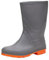 Realpaks – Stivali da donna in gomma impermeabile in PVC per esterni, giardino e cortile con robusta suola antiscivolo, ideali per pioggia, fango e tutte le stagioni, Grigio/Arancione, 36 EU
