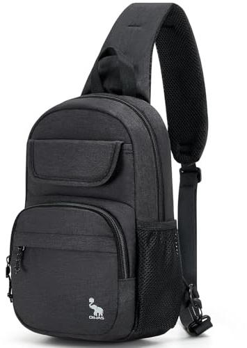 OIWAS Einschulder Crossbody Reisetasche Männer und Frauen Sling Schultertasche Herren Brusttasche Kleine Umhängetasche für Reisen (Schwarz-5735)