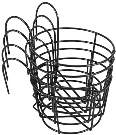 Asyduey 4 Piezas Maceteros Colgantes para Barandillas, Soportes para Macetas, Estantes de Hierro para Plantas, Valla, Soporte de Macetas de Metal para BalcóN, Cesta para BalcóN, PequeñO