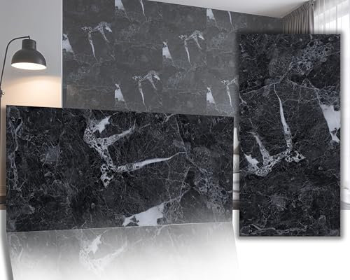 Lot de 5 panneaux muraux, aspect marbre, revêtement mural en PVC de qualité supérieure, 120 x 60 cm, 2,5 mm d'épaisseur, imperméable et résistant aux UV, résistant à l'humidité, alternative au