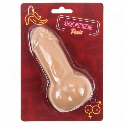 MIJOMA Antistress Penis – Lustiger Scherzartikel für JGA & Party, Gummipenis zum Drücken, Spaß-Mitbringsel für Frauenabend, ca. 13 x 6 cm, witzige JGA-Deko