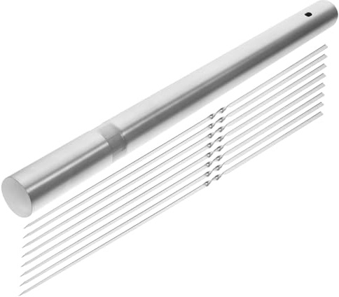 FONDOTIN Set de Brochettes Barbecue Acier Inoxydable Kit Complet avec Brochettes Plates Multifonctions pour Viandes et Légumes pour Barbecue Camping et Plein Air