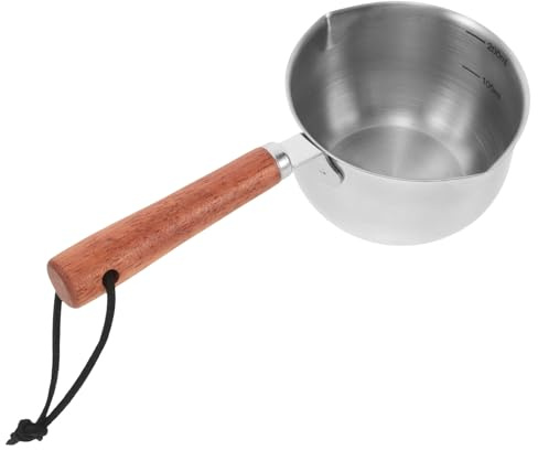 JEWEDECO Casserole Inox 304 200 Ml Antiadhésive Multifonction pour Chauffer Lait et Chocolat Cuisson Uniforme Usage Domestique