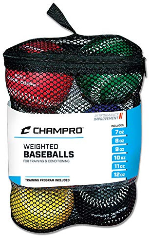 Champro Training Baseballs, Set of 6 (Red/Maroon/Green/Yellow/Blue/Black, 9-Inch)