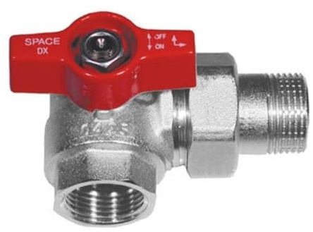 Kugelhahn Anschlagwinkel für Verteiler Griff rot 3/4 links