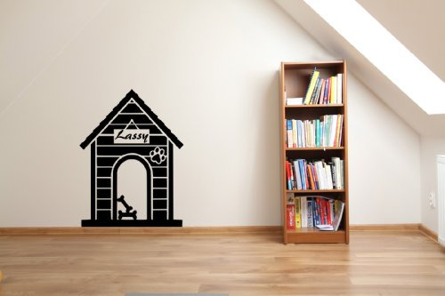 G Direct Custom Dogs House with personalised name Wall Sticker 55x100
