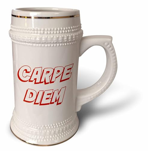 3dRose Carpe Diem Tasse mit rotem Schriftzug auf weißem Hintergrund, 510 ml, 624 ml