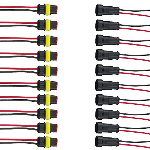 E Support™ 10Pcs 2-Polig Kabel Steckverbinder Stecker Wasserdicht Schnellverbinder KFZ LKW Auto