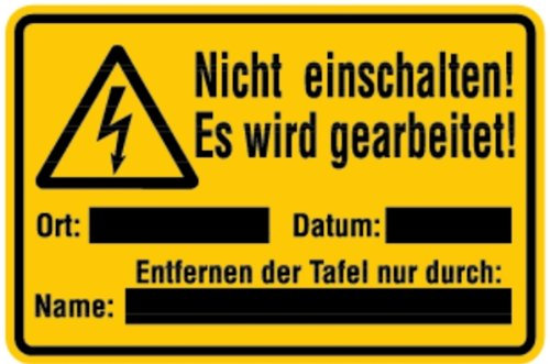 LEMAX® Warnschild, Nicht einschalten! Es wird gearbeitet! - zum Selbstbeschriften | Magnetfolie | 300x200 mm, 1 Stk