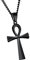 HIJONES Herren Edelstahl Einfache Vintage Ägyptische Ankh Kreuz Anhänger Halskette Schwarz