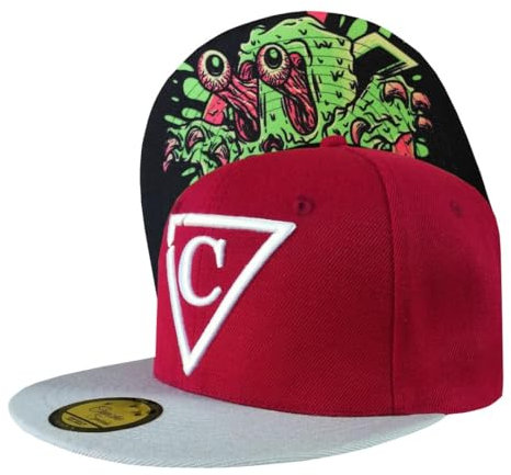 Capiche [99+ VARIATIONEN] Snapback Cap - Kappe - Baseball - Mütze - Herren - Dunkelrot - Monster - Schleim - Augen - [Special] Slimeyes