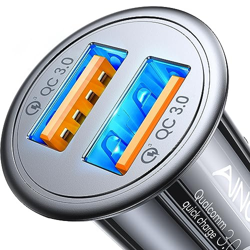 AINOPE USB Car Charger Adapter 45W, Cigarette Lighter USB Charger, Fast Car Charger for Android,[All Metal&Mini] QC 3.0 USB Adapter for iPhone 17 Pro Max 16e 16 15 14 Pro Samsung S26 S25 Mother‘s Day