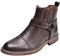 rismart Uomo Pelle Caviglia Stivali Chelsea Toe Cap Zip Elegante Stivaletto SN01910(Caffè,46 EU)