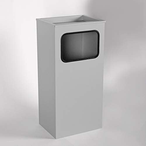 Abfall-Aschenbecher Classic 62x30x23cm 12 ltr moonstone Marke Szagato Made in Germany (Industrie Standaschenbecher modern Design Aschenbecher groß stehend aus Metall für innen und außen outdoor)