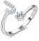CRYSLOVE Damen Mädchen Buchstabe Ring 925 Sterling Silber Offener Verstellbare Initiale Alphabet A-Z Ringe Schmuck mit Geschenkbox