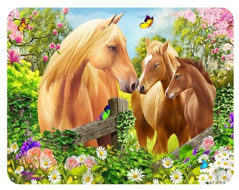 3D LiveLife Magnet - Grünere Weiden von Deluxebase. Linsenförmige 3D Pferd Kühlschrankmagnet. Dekoration für Kinder und Erwachsene mit Kunstwerk lizenziert von bekannt Künstler, Michael Searle