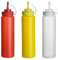 3 botellas vacías de plástico para condimentos de 12onzas/360ml con tapa giratoria dispensador de botellas de salsa recipientes de condimentos para ketchup mostaza aderezo de ensalada (color al azar)
