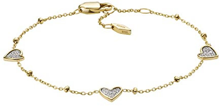 FOSSIL Bracelet Pour Femmes Sutton, L : 165mm + 25mm W : 6mm Bracelet En Acier Inoxydable Doré, JF03940710, Jaune d'or