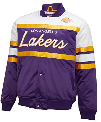 Mitchell & Ness NBA Special Script Heavyweight Satin Jacket - Los Angeles Lakers - L