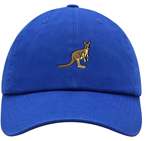 JPAK Kangaroo Premium Dad Hat Embroidered Cotton Baseball Cap Australia Animal, Blau, Einheitsgröße