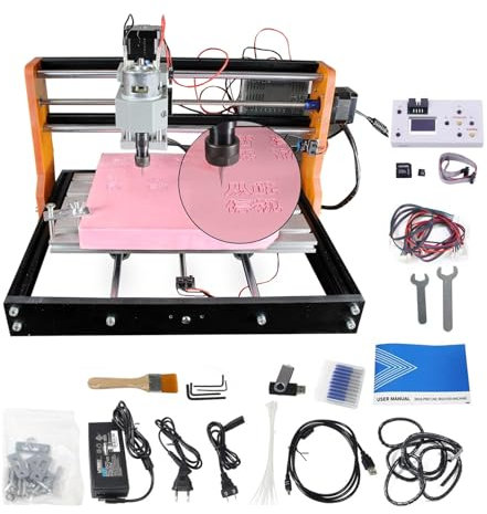 Kit router CNC 3018 Pro migliorato con controller offline GRBL Control DIY Mini scrivania con interruttori limite a 3 assi e arresto di emergenza per tagliare legno, acrilico, PVC, PCB,