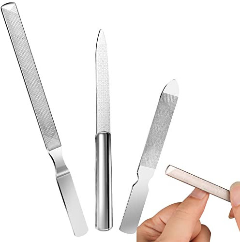Eteamcan Nagelfeilen Set Naturnägel Edelstahl Nagelfeile Nagel Feile Poliert Maniküre Feilen Fußnagelfeile 90mm 120mm 3er