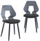 TRISENS 2er 4er Set Design Stühle Esszimmerstühle Küchenstühle Wohnzimmerstuhl Bürostuhl Kunststoff, Farbe:Grau/Schwarz, Menge:2 St.