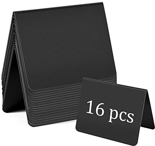 16er Mini Kreidetafel Set, 100x76mm Kleine Schiefertafel zum Beschriften Preisschilder Tafel Tischkarten für Hochzeit Party