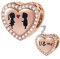 Rosegold Ich liebe dich Junge und Mädchen Herz Charms passen Pandora Valentinstag Armband, 925 Sterling Silber I Love You Boy Girl Heart Perlen mit CZ, Geschenke für Paar/Ehepaar/Ehefrau Ehemann