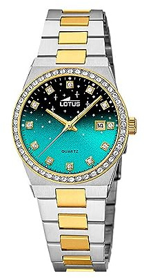 Lotus Damen Uhr Analog aus Edelstahl 316L Multi - Quarzwerk - Mineralglas hochresistent - 10 ATM wasserdicht - Kalender - Special Prices 18886/2