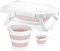 Große Faltbare Babywanne, Babywannen Set mit 33Liter, Baby Wanne Inkl. Badewanneneinsatz, Baby-Haarwaschbecher und Eimer. Babybadewanne Faltbar für Babys 0-6 Jahre, 82 x 48 x23 cm