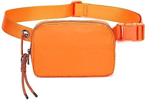 Hixingo Stylisch Bauchtasche für Damen und Herren, Hüfttasche Verstellbare Sport Groß Gürteltasche mit Reißverschluss für Outdoor Laufen Wandern Gehen (20x5x14cm,Orange)