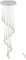 138 '' / 350 cm de altura Plata 20 luces Escalera espiral Lámpara colgante Lámpara de sala de estar Techo Lámparas cristal Vestíbulo Entrada Lámpara de cristal Gotas de lluvia Burbuja LED 2700-6000k