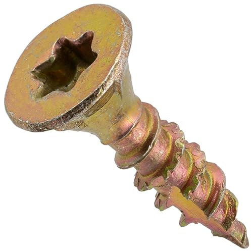 AERZETIX - C69087 - Juego de 100 Tornillos para madera Ø4x16mm con cabeza fresada - con huella estrella Т20 - en acero galvanizado - carpintería contrachapado aglomerado melamina terraza tablero viga