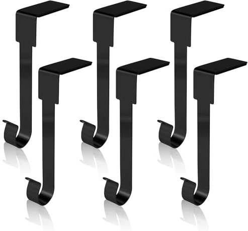 PEUTIER 6 Stück Weihnachtsstrümpfe Halter, Kaminaufhänger Metallhaken zum Aufhängen von Weihnachtsstrümpfen Kaminstrumpfklammern für Weihnachtsdekorationen(Schwarz)