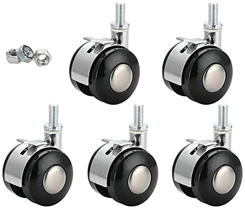 Office Chair Wheels CasterFBBSZSD Swivel Chair Caster Office Chair Swivel Castor Wheel,Twin Casters,1.6 Inch Plastic Wheel,Replacement Castor Wheels for Small Sofa Furniture Boss Chair,for Hard Floors