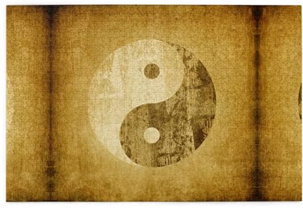 Yin Yang Symbol 1000 Stück Holzpuzzles in Kunststoffboxen, feine Verarbeitung und Haltbarkeit
